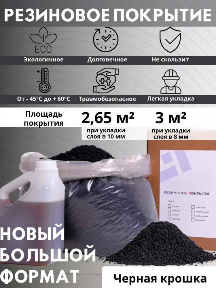 Набор мягкий асфальт (черный) 3м2